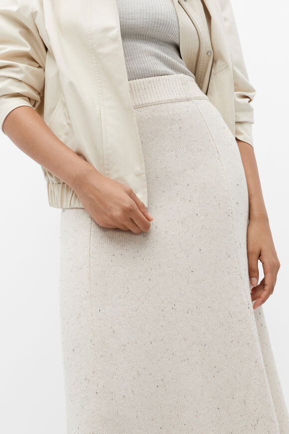 Speckle Knit Midi Skirt  Vanilla Cream Fleck  hi-res
