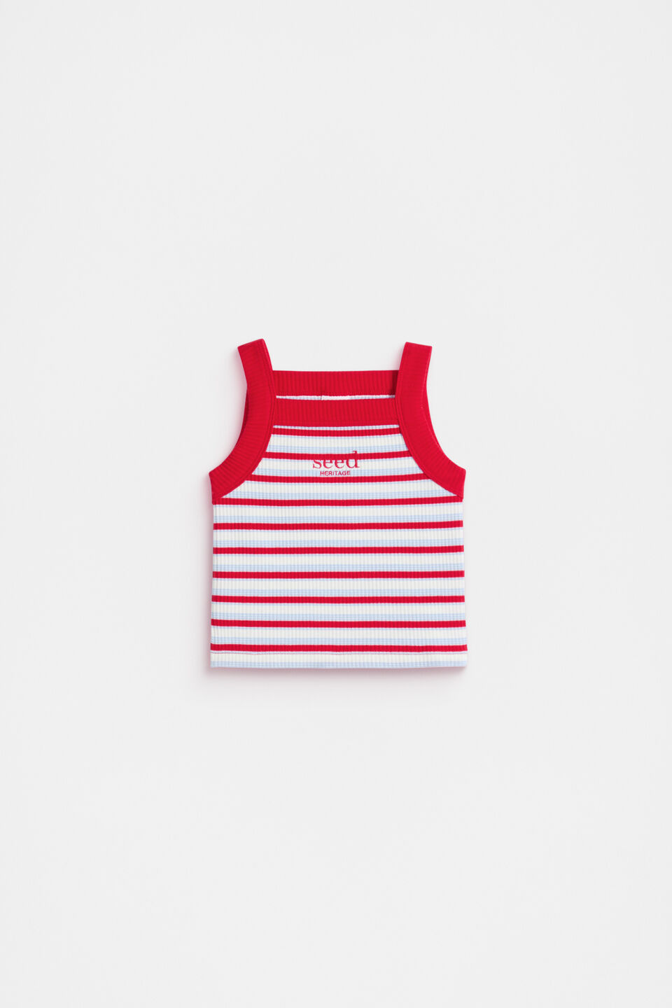 Stripe Logo Rib Tank  Chilli Stripe