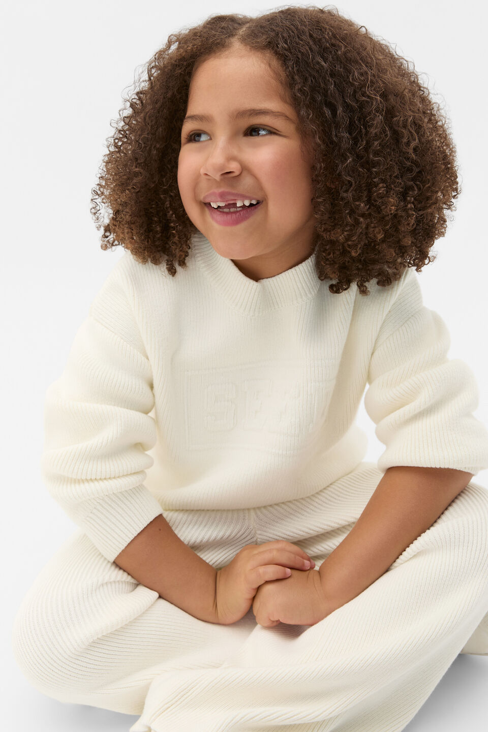 Logo Knit Sweater  Classic Cream