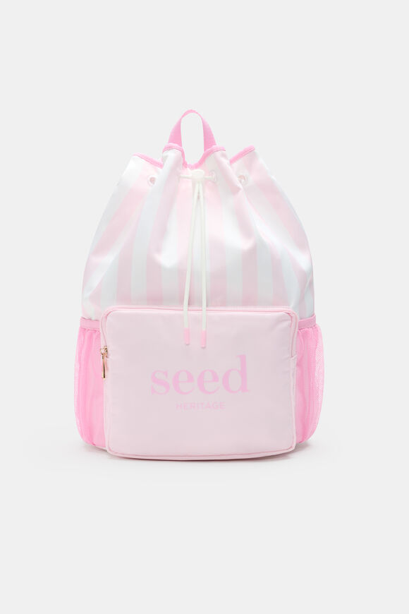 Swim Backpack  Pink Lemonade Stripe  hi-res