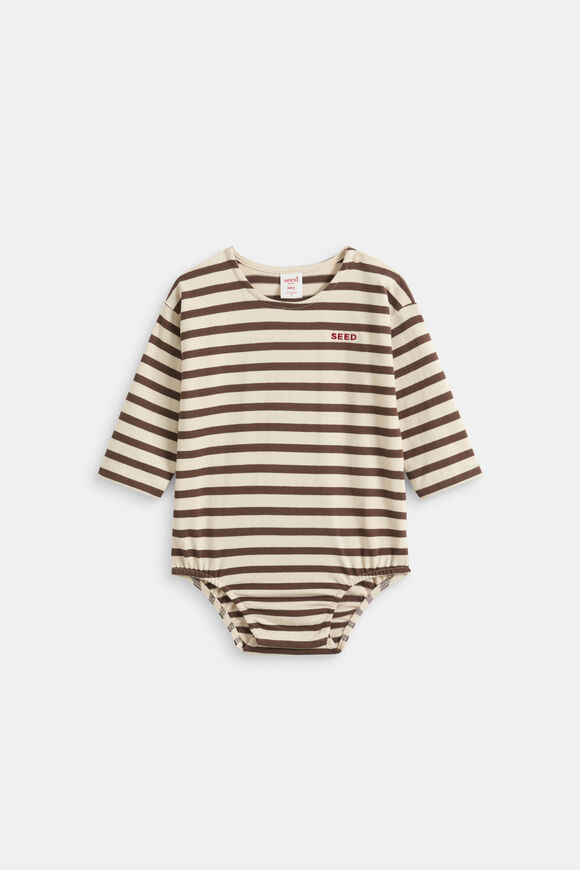 Logo Stripe Bodysuit  Cacao  hi-res