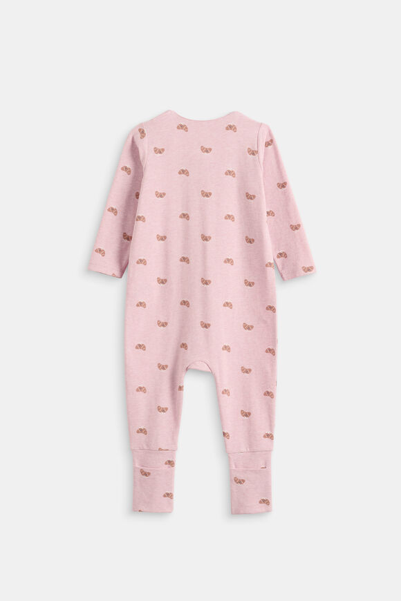 Logo Croissant Bow Zipsuit  Blush Pink Marle  hi-res