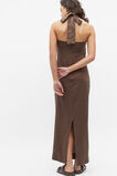 Linen Gathered Halter Maxi Dress  Affogato  hi-res