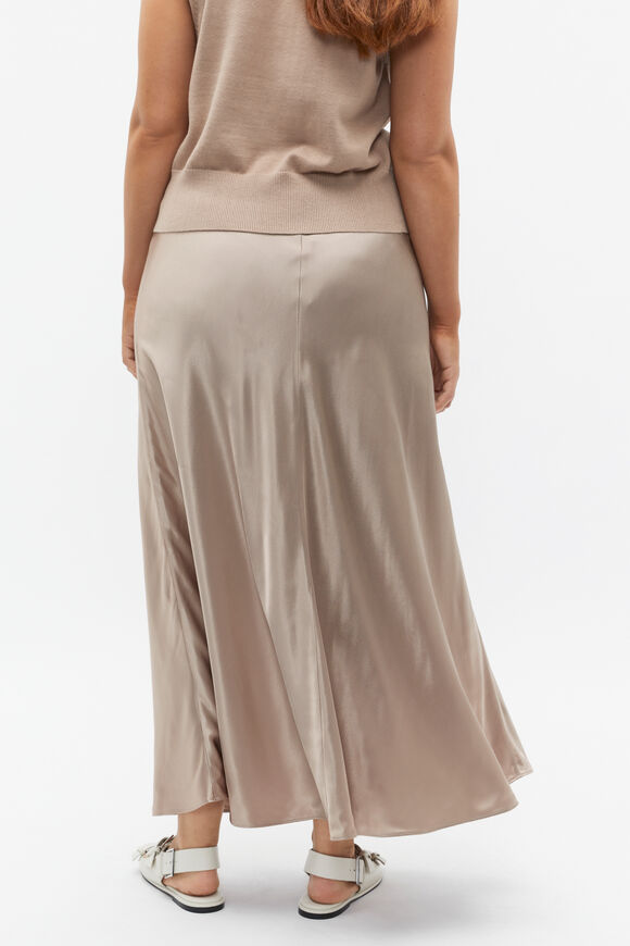 Satin Midi Swing Skirt  Cookie  hi-res