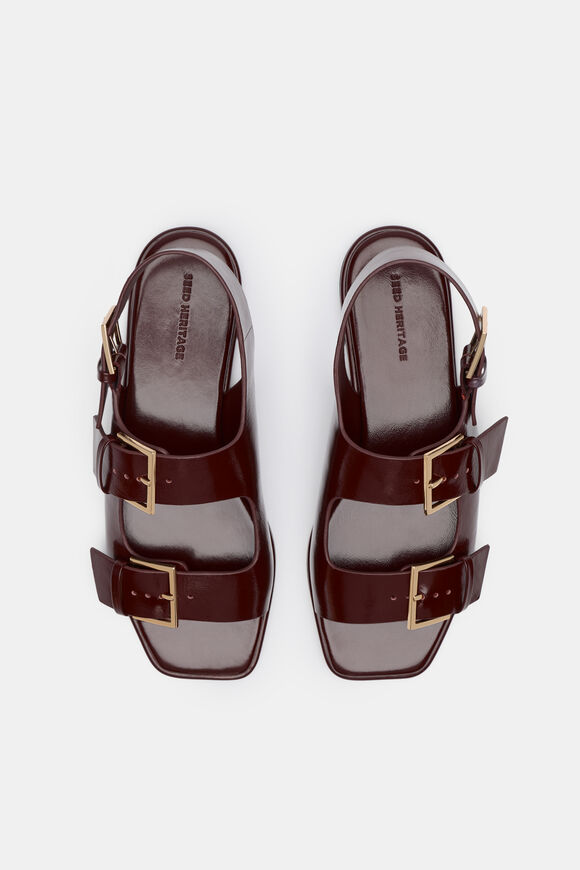 Iris Triple Buckle Sandal  Plum Red  hi-res