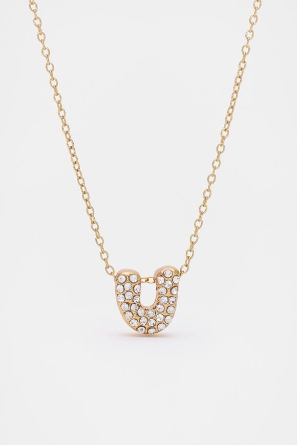 Initial Jewel Bubble Necklace  U  hi-res