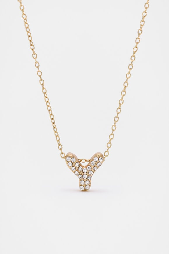 Initial Jewel Bubble Necklace  Y  hi-res