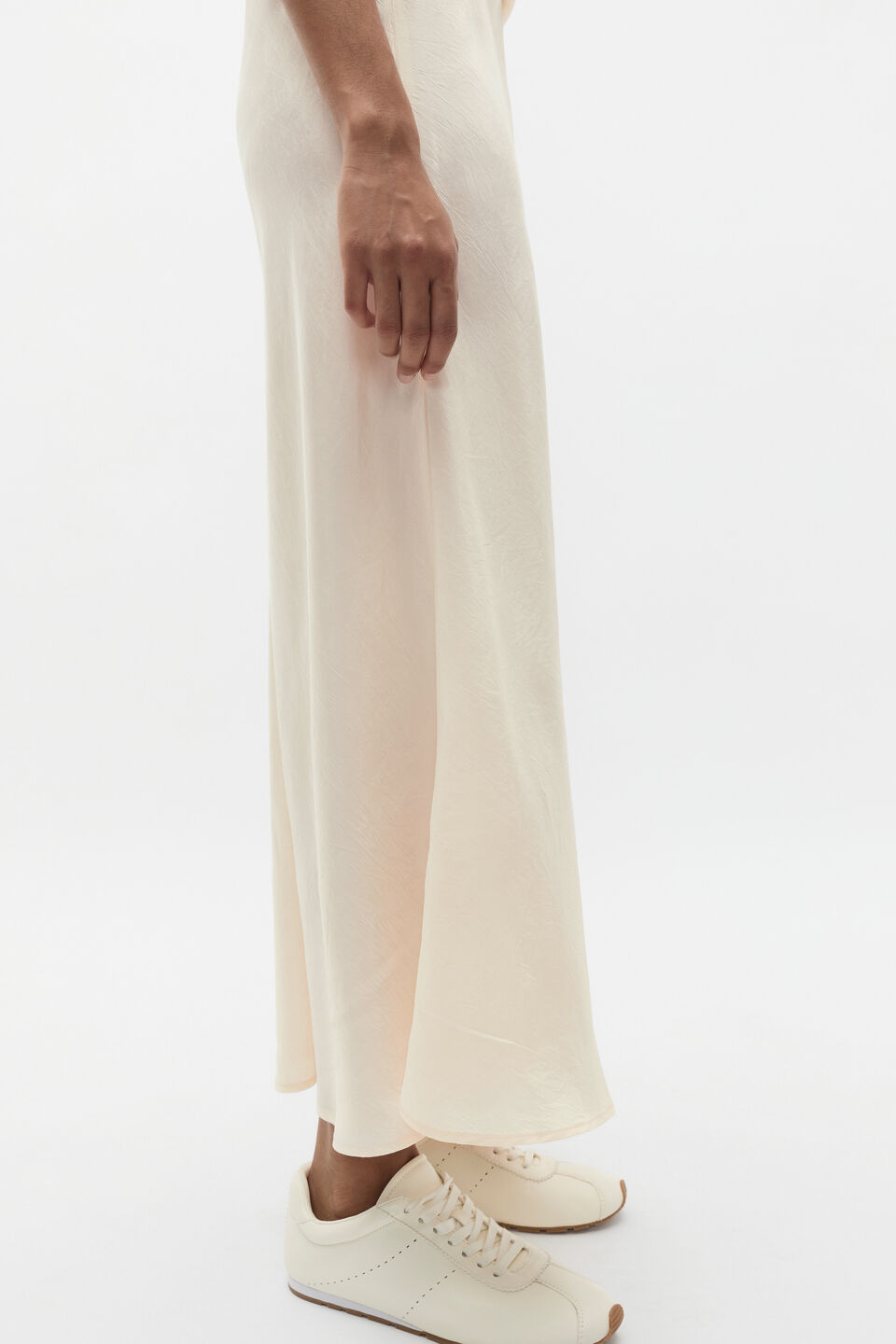 Crinkle Satin Skirt  Coconut Cream