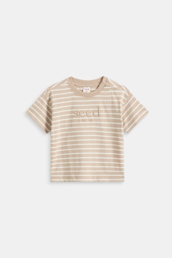 Core Stripe Logo Tee  Milk Tea  hi-res