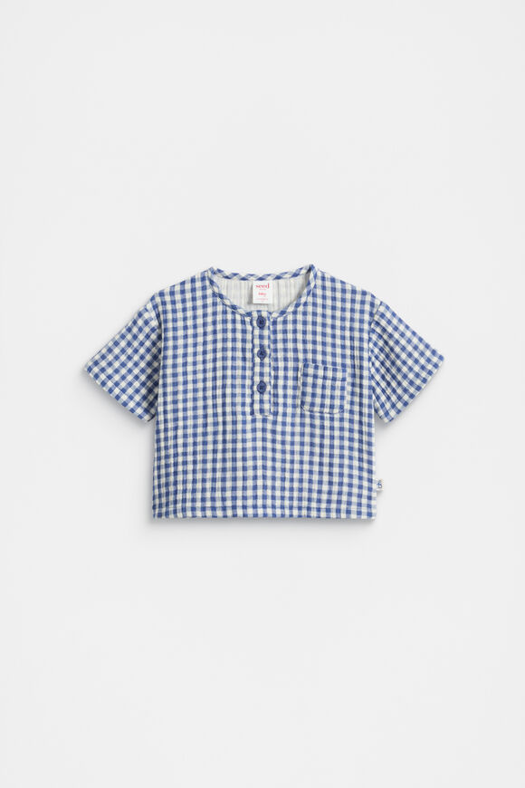 Cheesecloth Pocket Shirt  Navy  hi-res