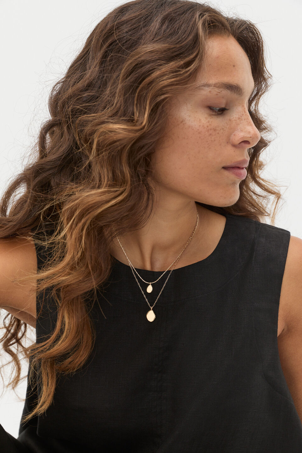 Molten Layered Necklace  Gold