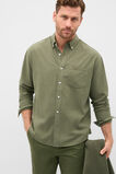 Relaxed Fit Brushed Cotton Shirt  Olive  hi-res