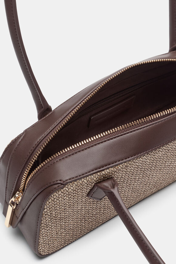 Textured Detail Shoulder Bag  Chocolate  hi-res