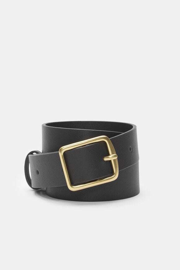 Abby Classic Leather Belt  Black Gold  hi-res