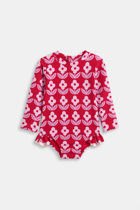 Floral Rashsuit  Chilli Red  hi-res