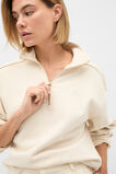 Heritage Zip Sweat  Coconut Cream  hi-res