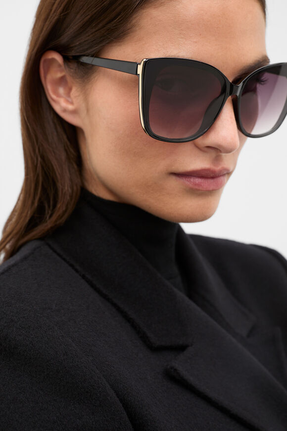 Hannah D Frame Sunglasses  Black  hi-res
