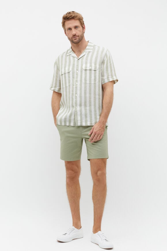 Linen Utility Shirt  Pale Olive Stripe  hi-res