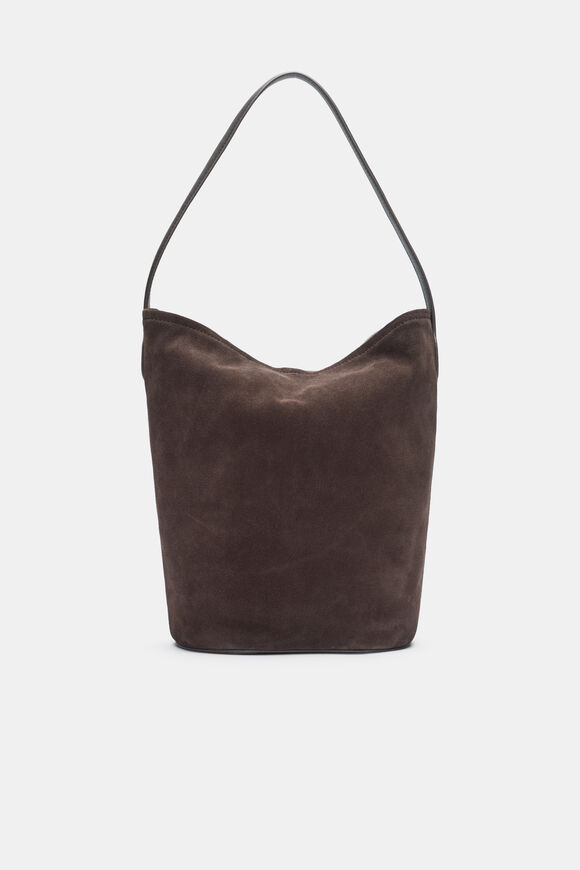 Spliced Leather Tote  Chocolate  hi-res