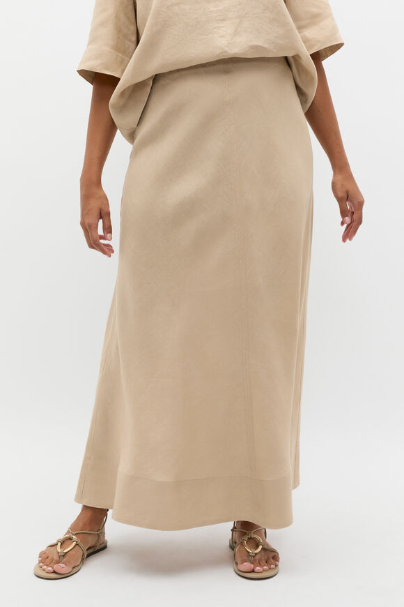 Core Linen Seam Front Skirt  Iced Latte  hi-res