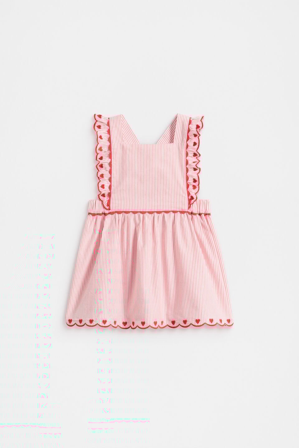 Stripe Scallop Dress  Strawberry Red