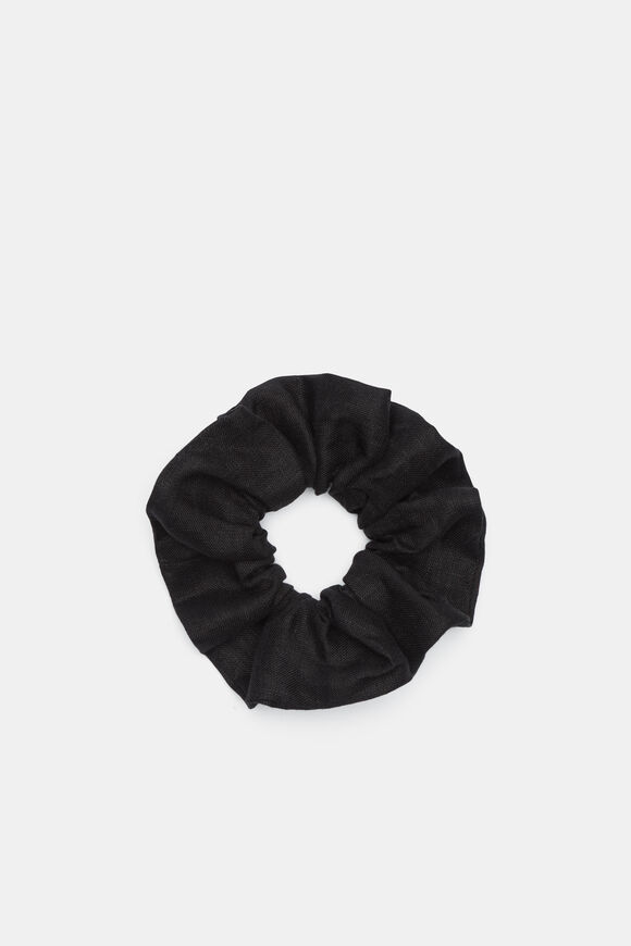 Linen Scrunchie  Black  hi-res