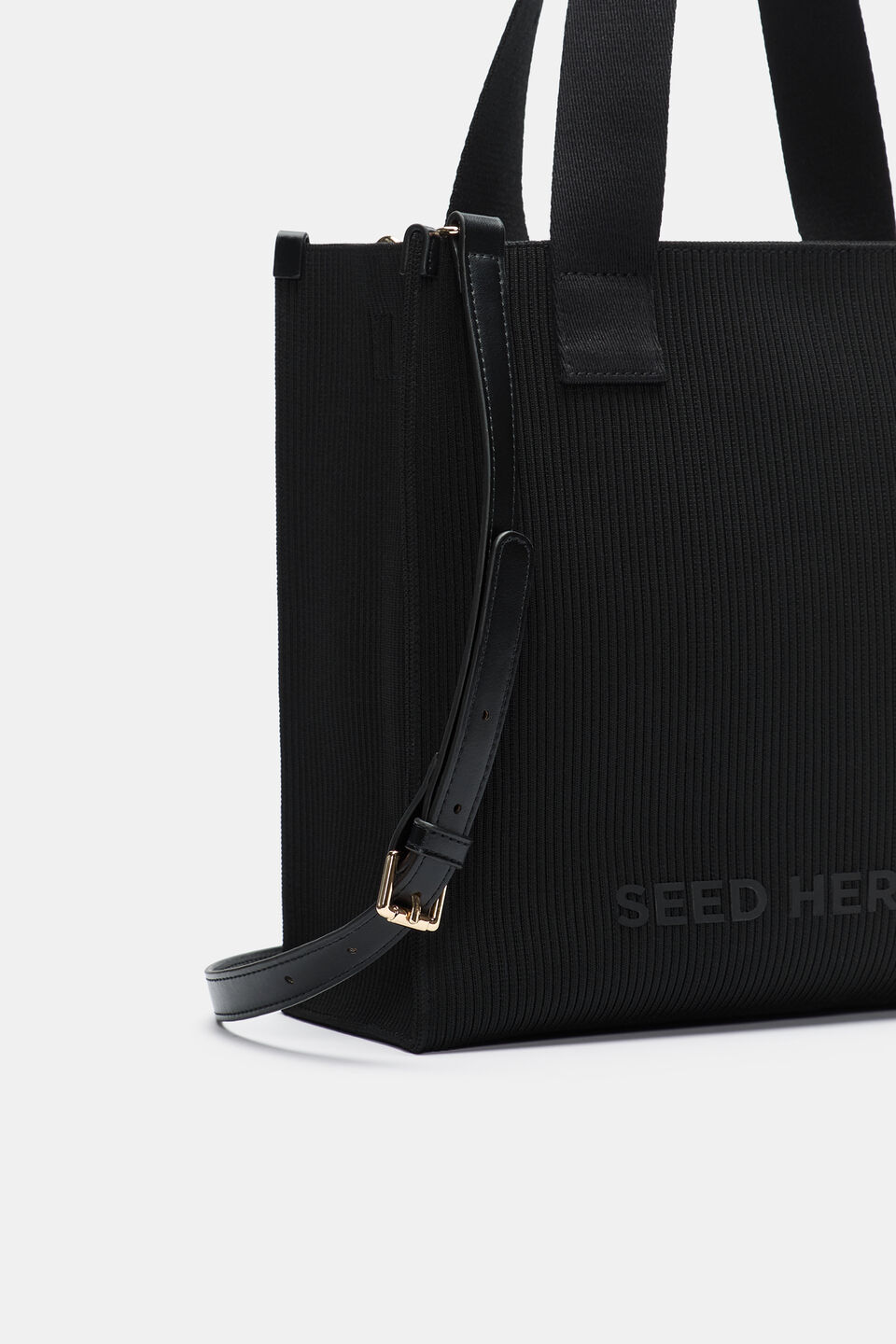 Seed Knit Tote  Black