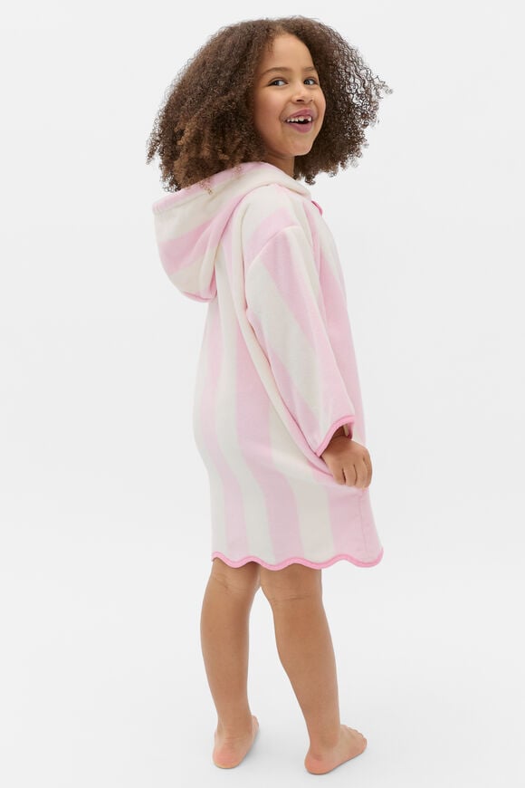 Swim Zip Poncho  Pink Lemonade Stripe  hi-res
