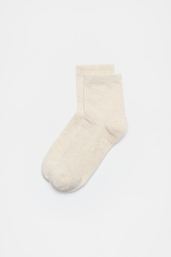 Core Quarter Crew Sock  Soft Beige Marle  hi-res