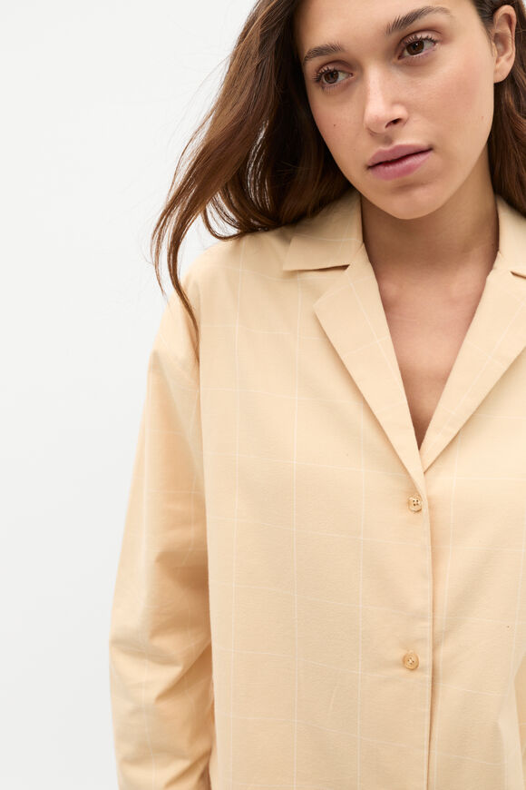 Flannelette Shirt and Pant PJ Set  Marzipan  hi-res