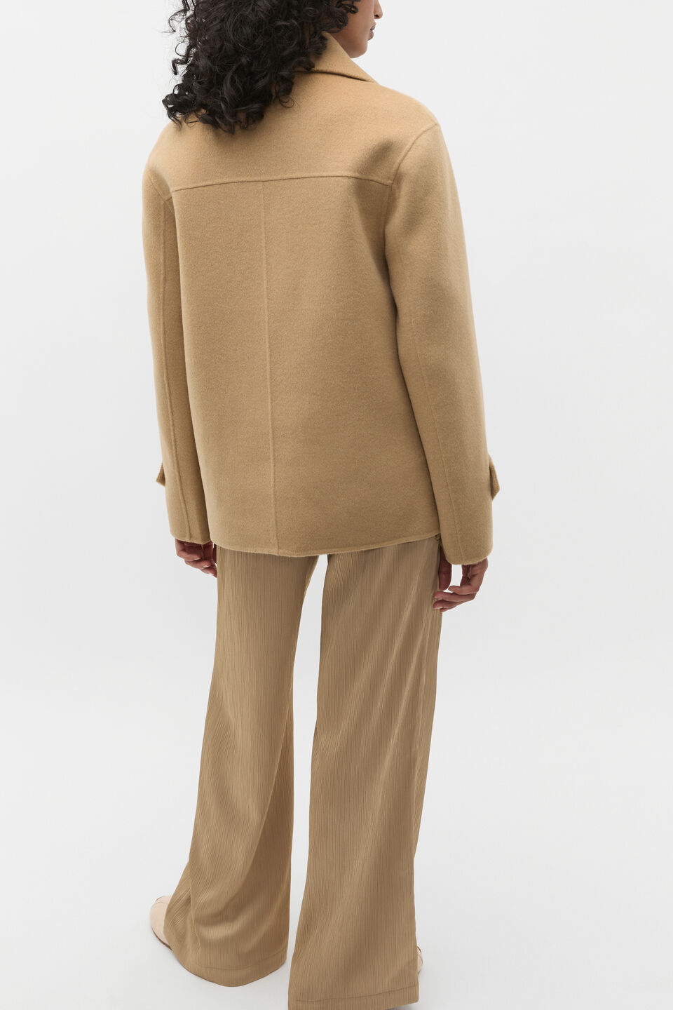 Wool Blend Double Breasted Jacket  Rye