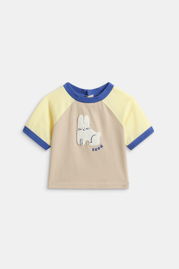 Bunny Colourblock Tee  Milk Tea  hi-res