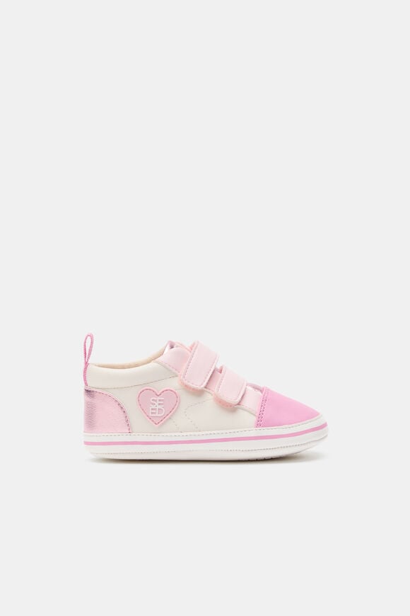 Mini Colourblock Heart Sneaker  Candy Pink Multi  hi-res