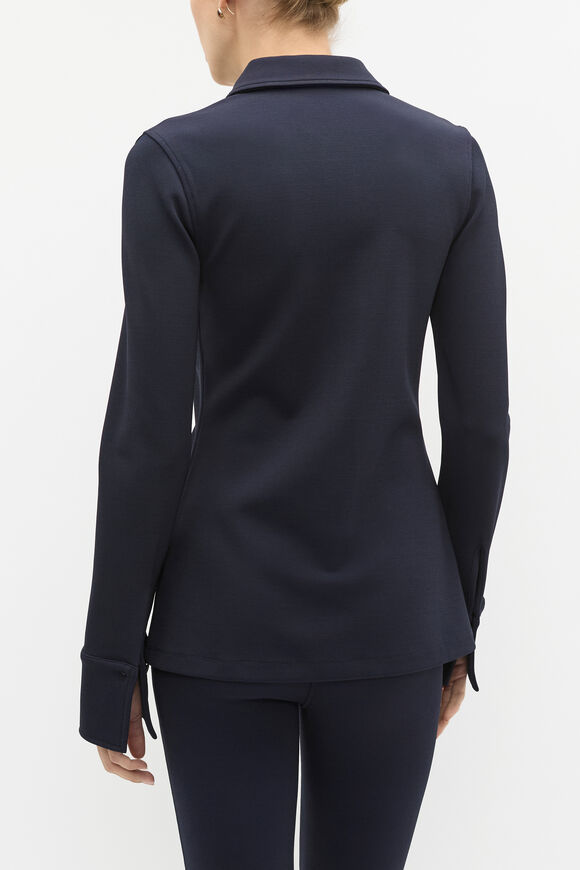 Compact Rib Polo Top  Twilight Blue  hi-res