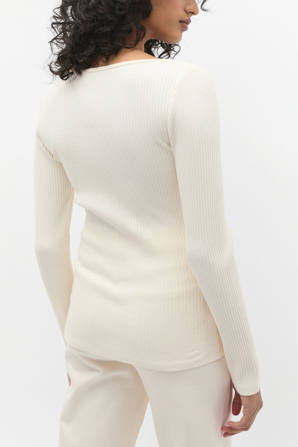 Sweetheart Neck Rib Top  Coconut Cream