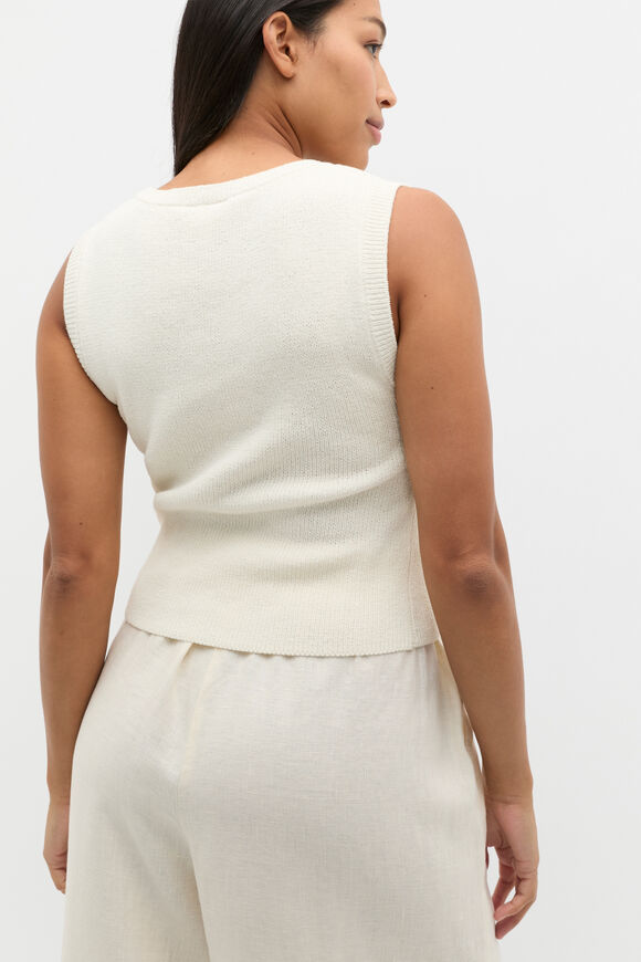 Textured Cotton Knit Top  Buttercream  hi-res