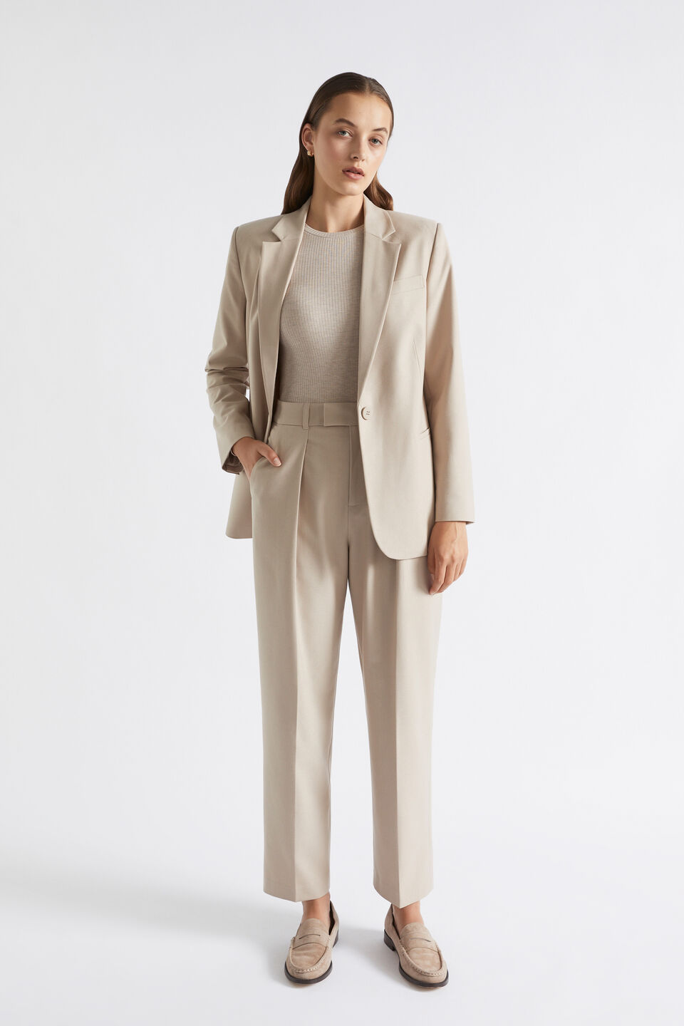 Pleat Front Trouser  Light Storm