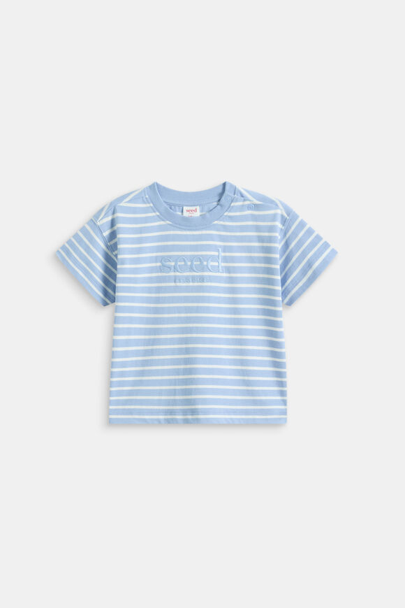 Core Stripe Logo Tee  Cloud Blue  hi-res