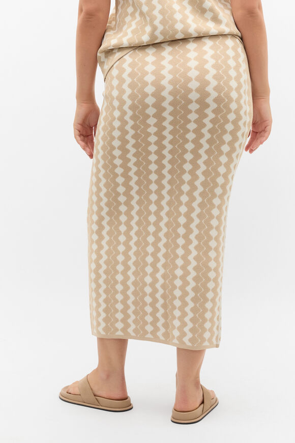Jacquard Knit Skirt  Ecru  hi-res