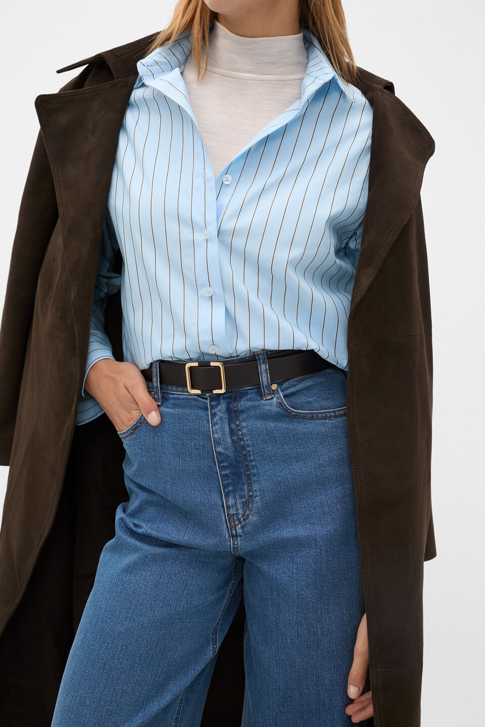 Naomi Leather Hip Belt  Chocolate