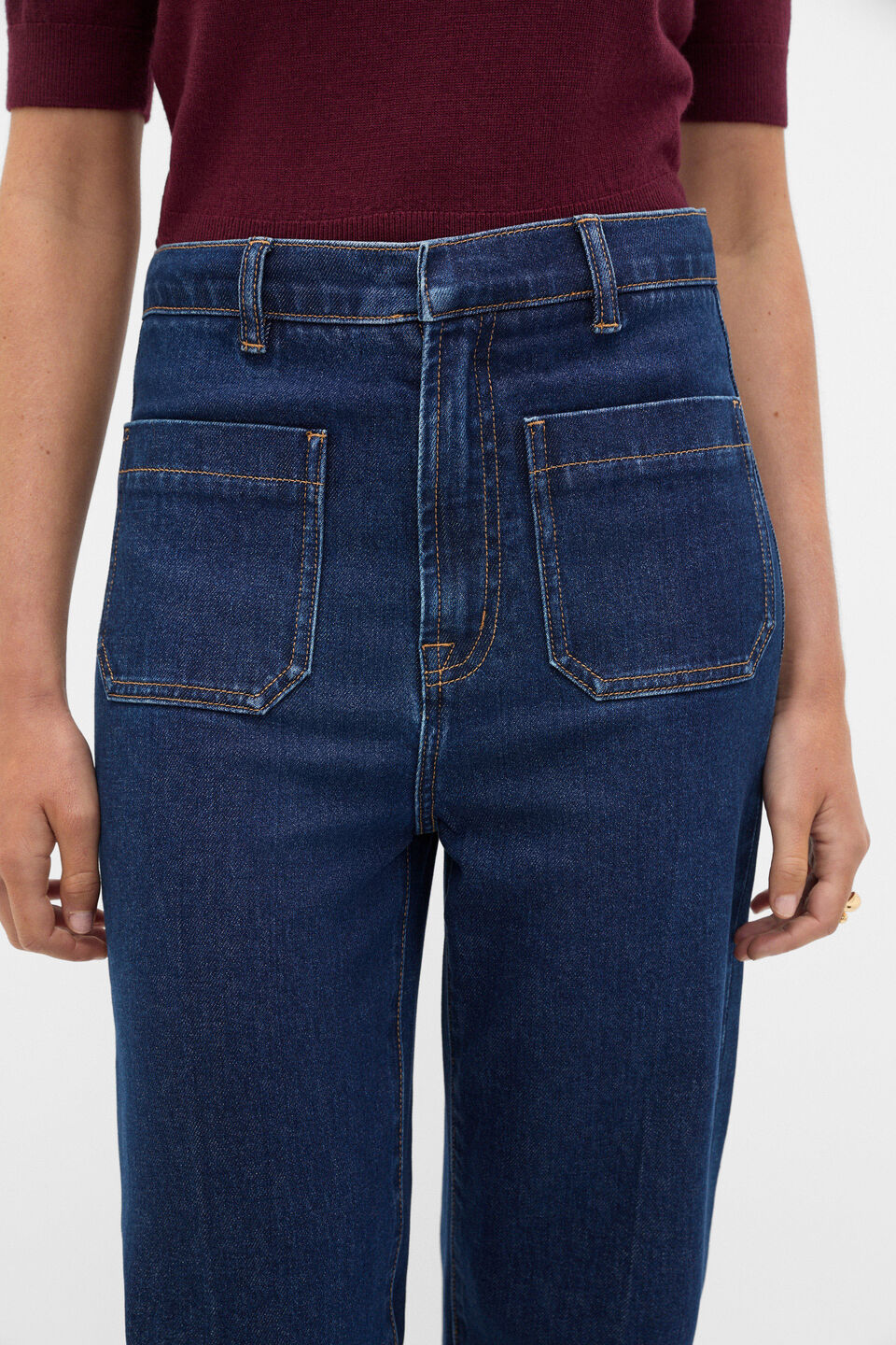 Core Wide Leg Pocket Jean  Neptune Wash