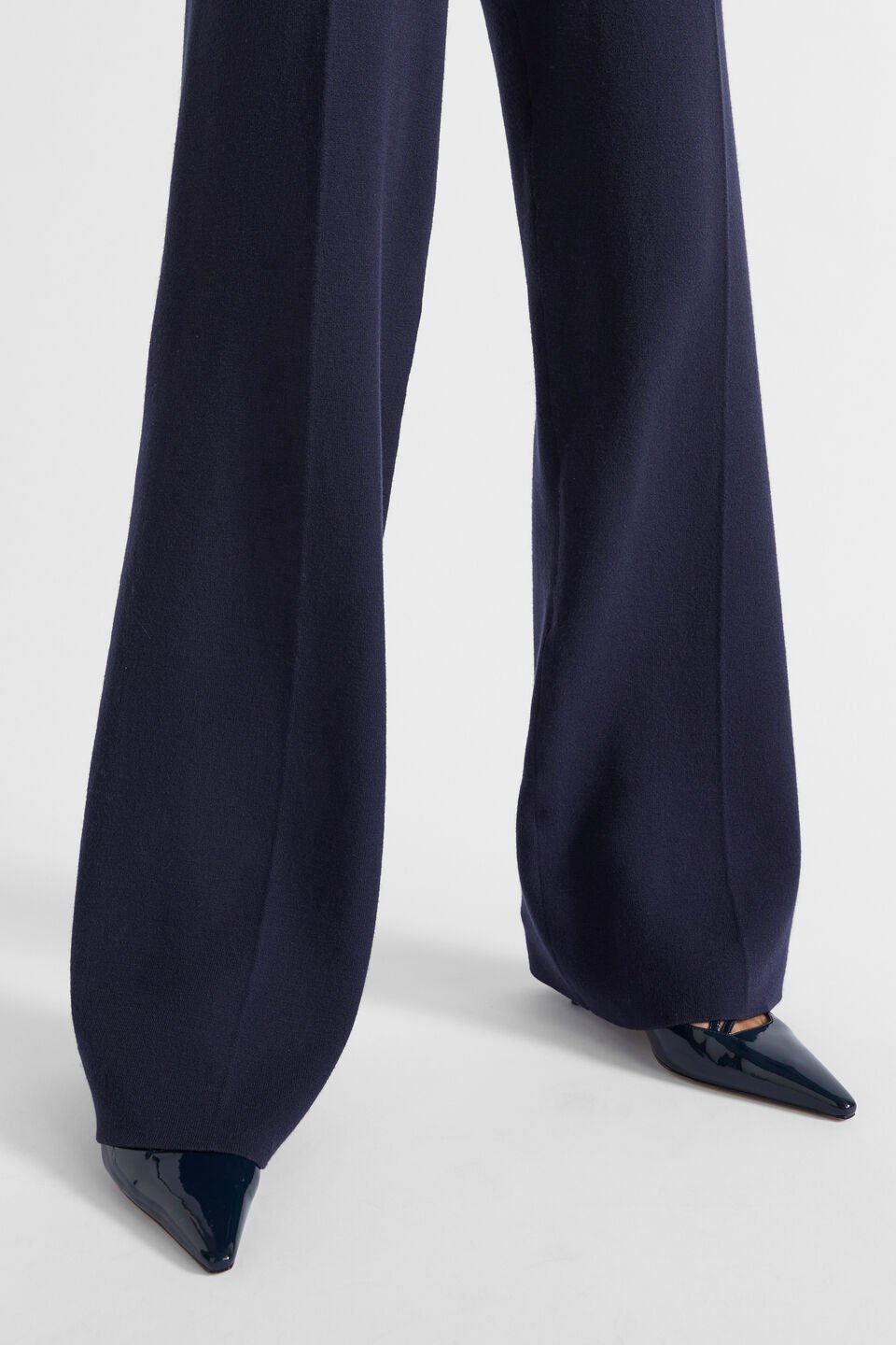 Double Knit Wide Leg Pant  Midnight Sky