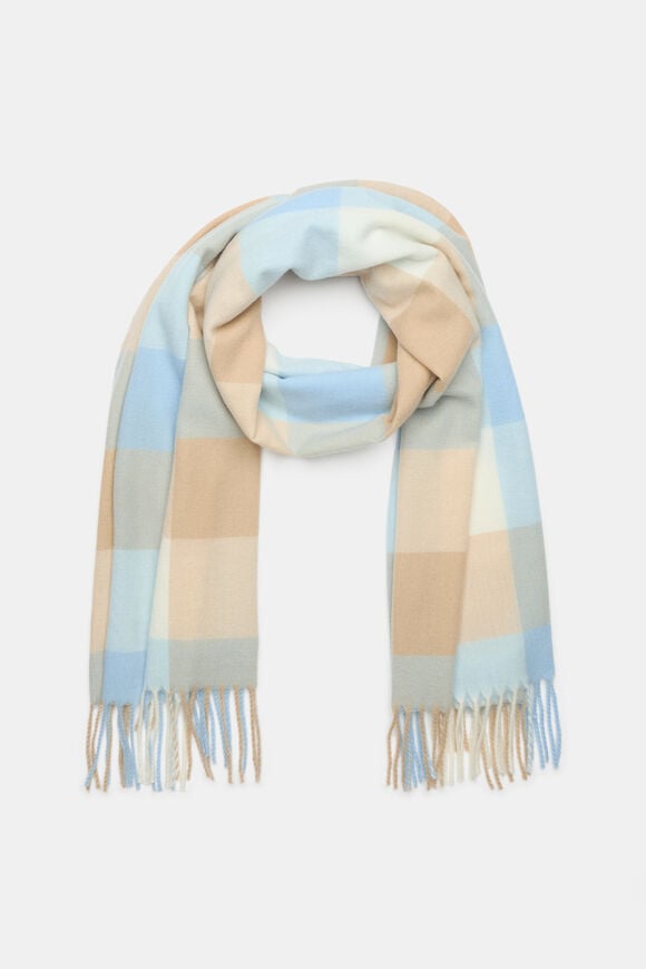 Check Scarf  Soft Blue Multi  hi-res