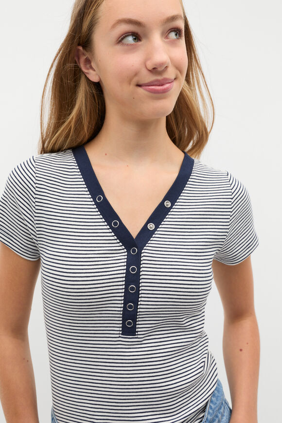 Snap Rib Tee  New Navy  hi-res