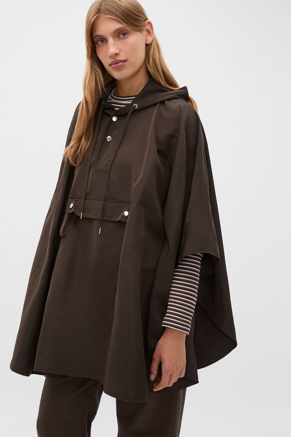 Packable Rain Poncho  Coffee Bean