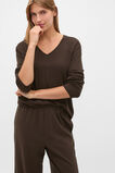 Australian Merino V Neck Top  Coffee Bean  hi-res