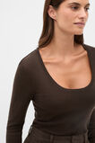 Australian Merino Scoop Neck Top  Coffee Bean  hi-res