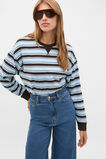 Slouchy Long Sleeve Striped Top  Soft Blue Stripe  hi-res