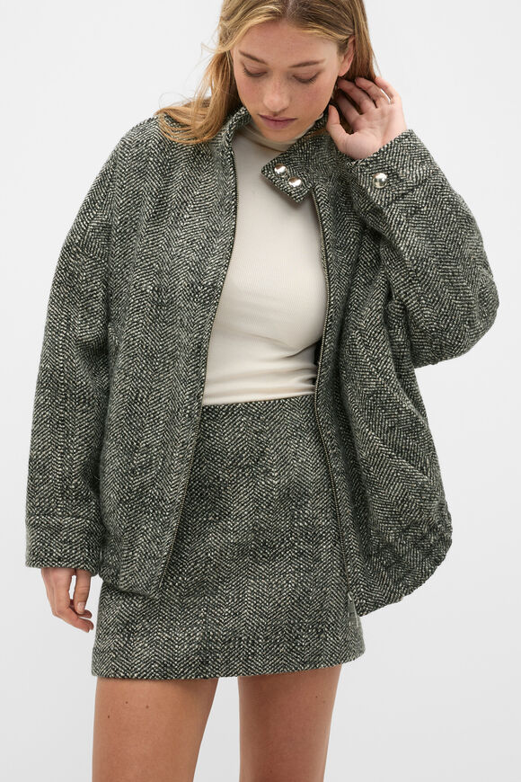 Textured Mini Skirt  Pale Slate Crossdye  hi-res