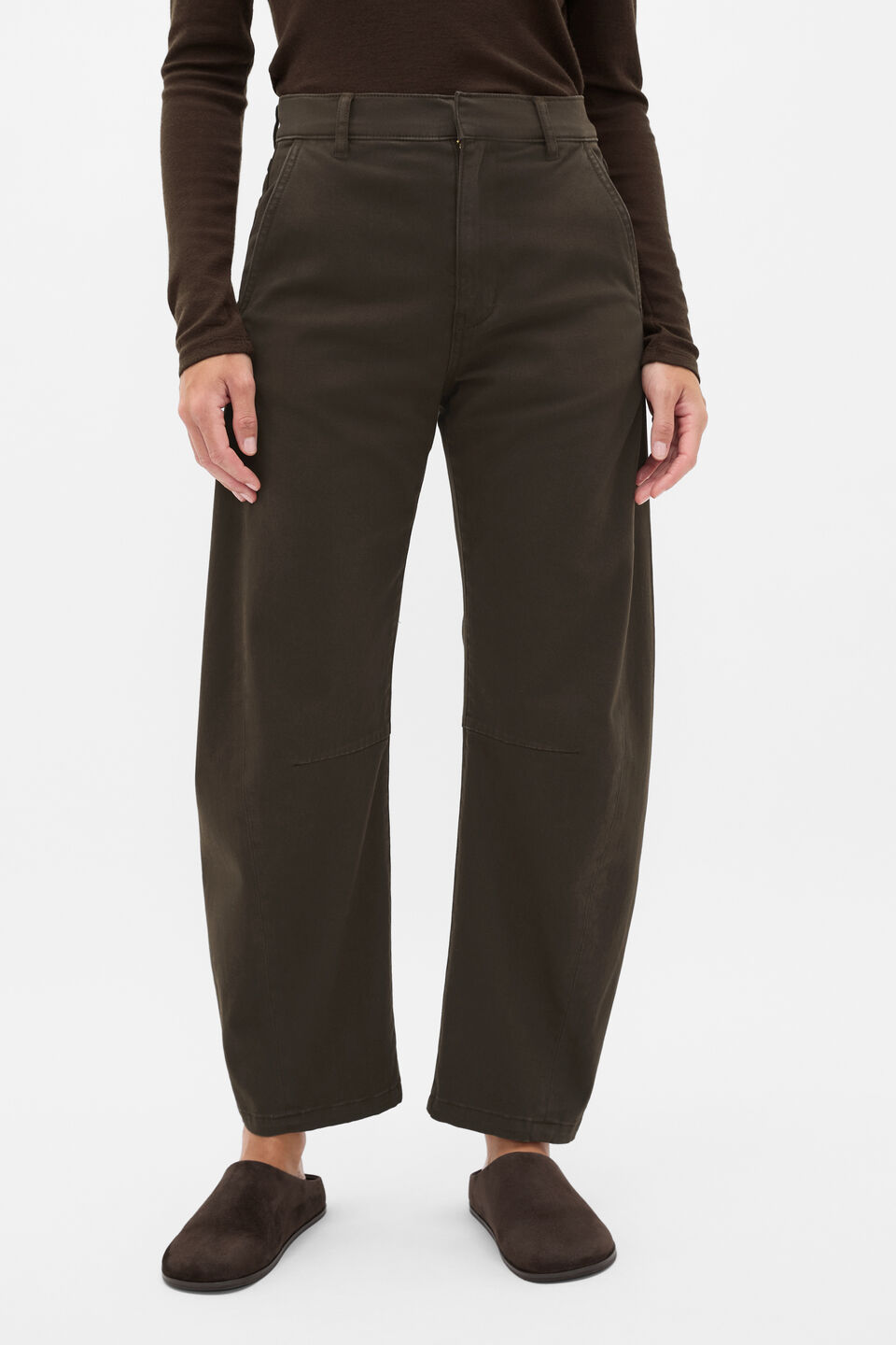 Twill Cotton Tapered Pant  Coffee Bean